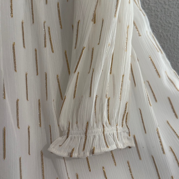 Janie and jack girls dress size 7 white gold accent gently used - Picture 6 of 7